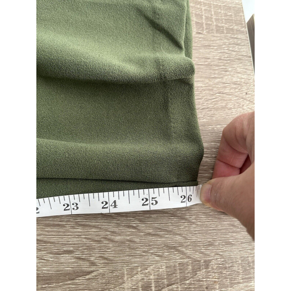 One5One Pants Women's 2x Olive Green Belted Paper Bag Waist Trousers Office New - Picture 7 of 7